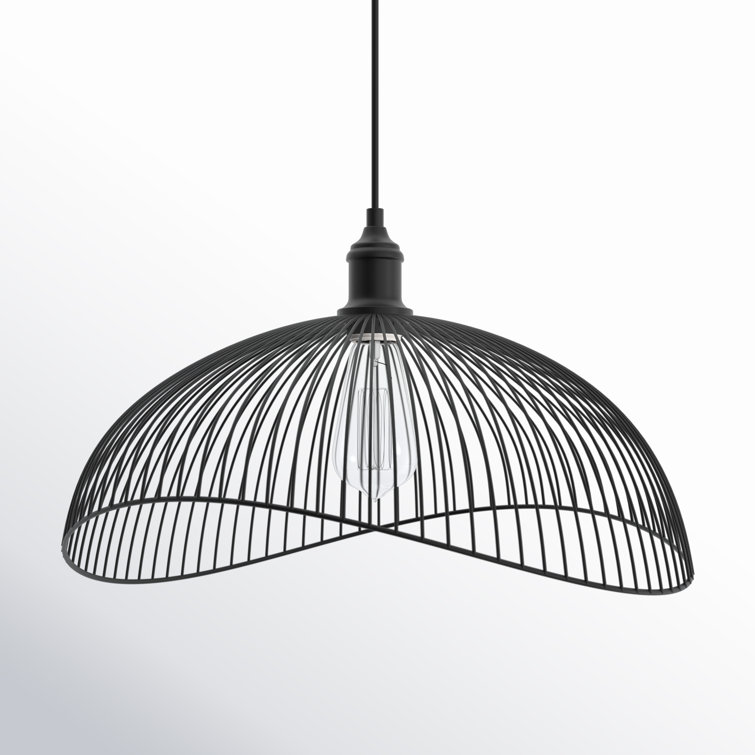 20" Matte Black Metal Geometric Pendant Light