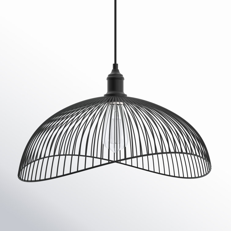 20" Matte Black Metal Geometric Pendant Light