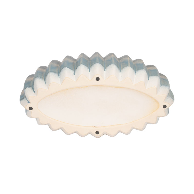 Estella Blue and Beige Handcrafted Terracotta Decorative Bowl