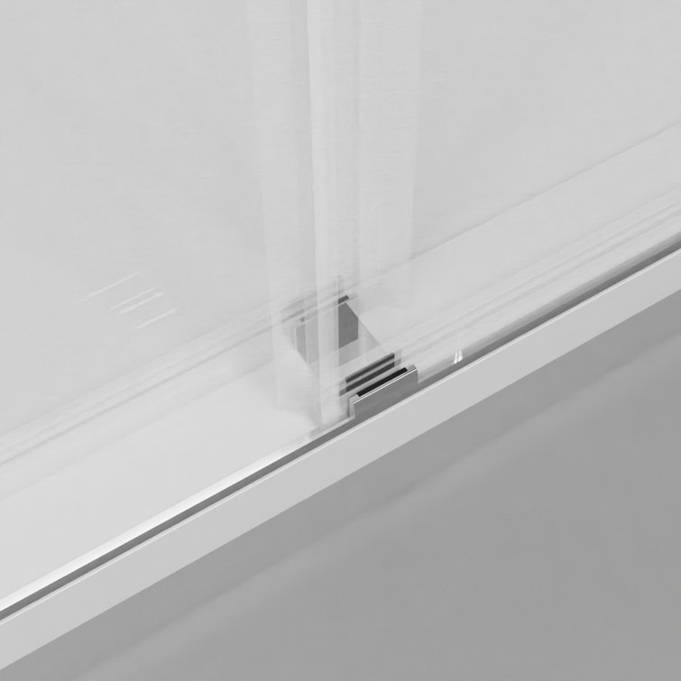 60" Chrome Frameless Sliding Bathtub Door with Clear Tempered Glass