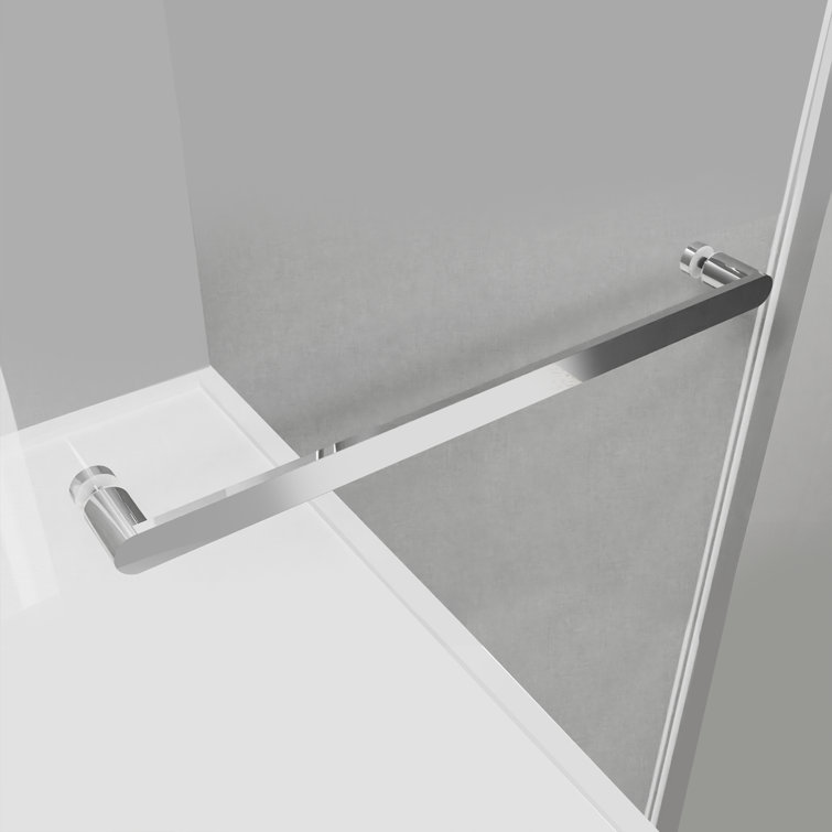 60" Chrome Frameless Sliding Bathtub Door with Clear Tempered Glass