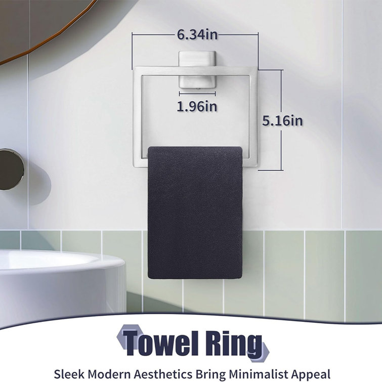 Brushed Nickel Square 5-Piece Bathroom Hardware Set