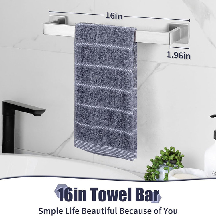 Brushed Nickel Square 5-Piece Bathroom Hardware Set