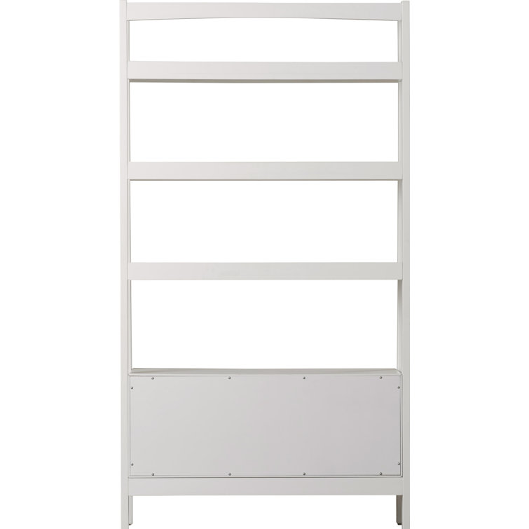 Mid-Century Modern White Wood Large Etagere Bookcase