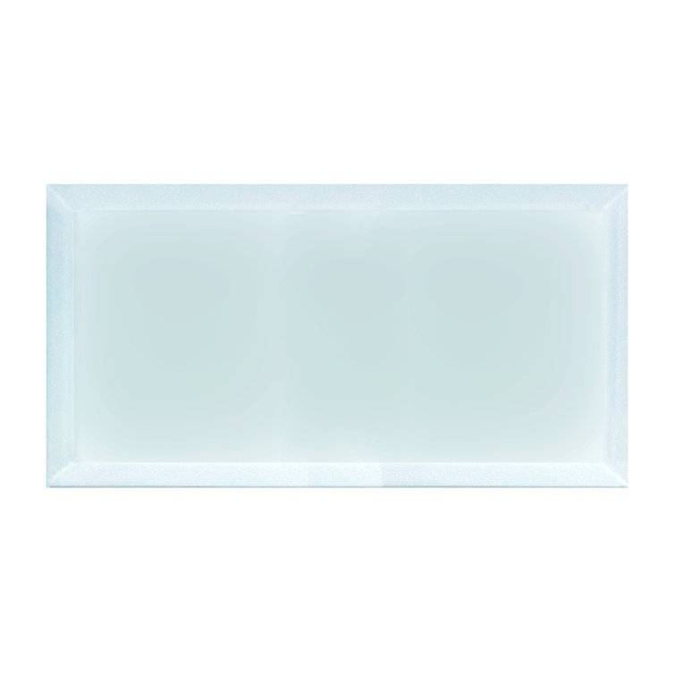 Matte Blue Beveled Glass 8'' x 16'' Subway Tile