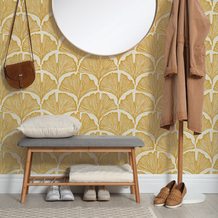 Golden Mustard Palm Self-Adhesive Removable Wallpaper Roll