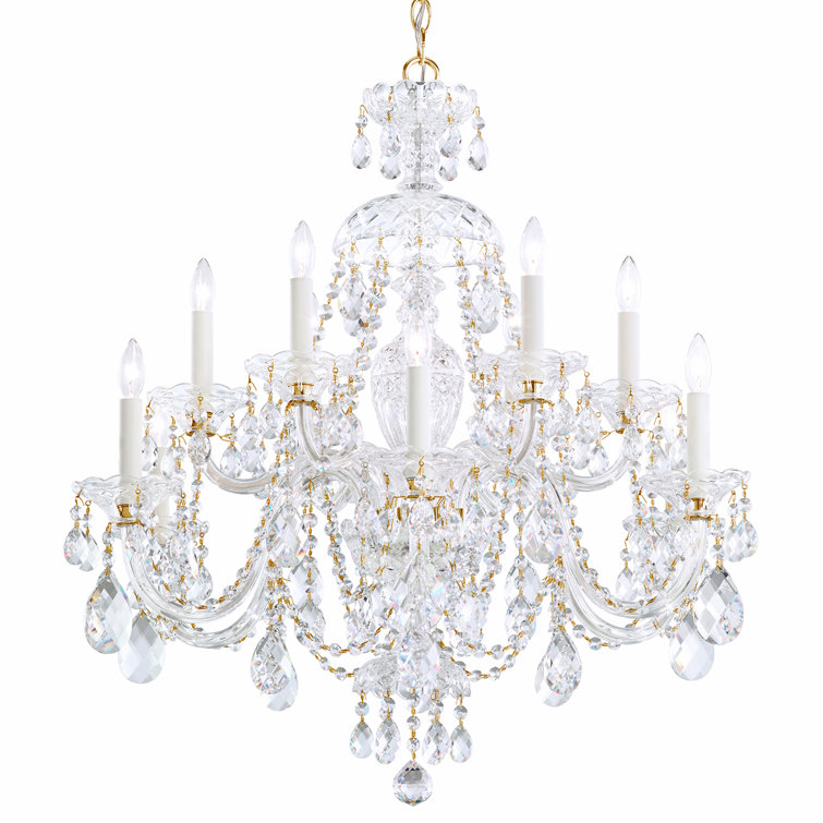 Aurelia Gold 12-Light Chandelier with Clear Swarovski Crystal