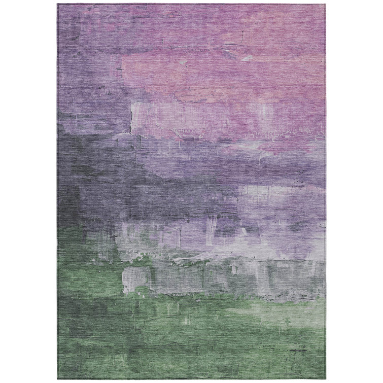 Lavender Synthetic Flat Woven Washable Indoor/Outdoor Rug 1'8" x 2'6"