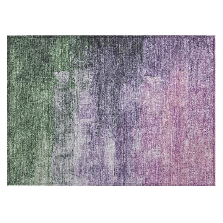 Lavender Synthetic Flat Woven Washable Indoor/Outdoor Rug 1'8" x 2'6"