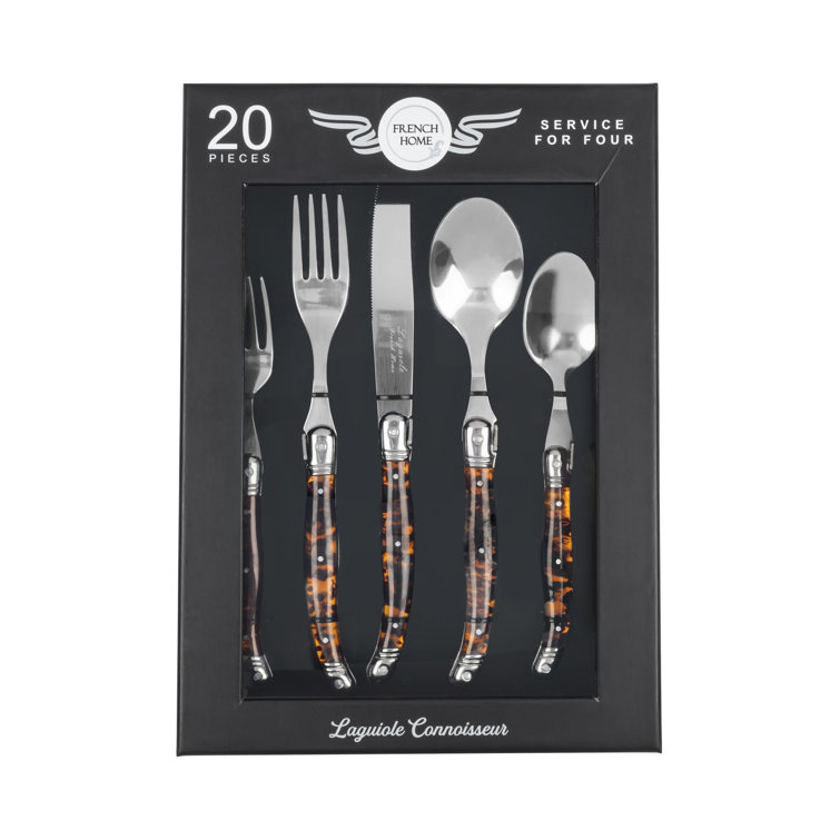 French Home French Home Laguiole Connoisseur 20-Piece 18/10 Stainless-Steel Flatware Set With Handles (Set of 20)