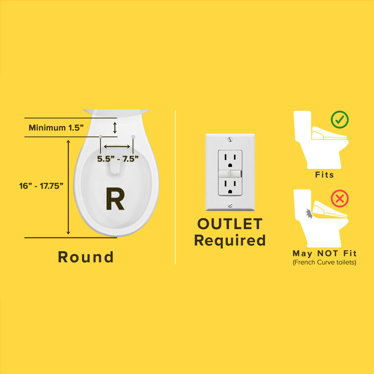 White Electric Bidet Toilet Seat with Remote Control