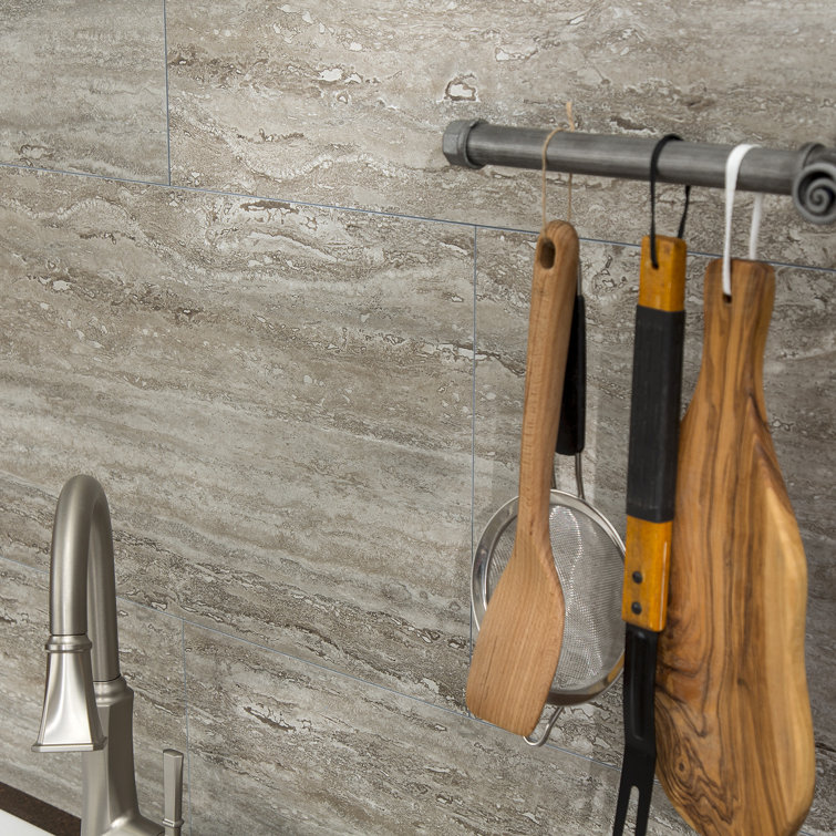 Palisade Grecian Earth Vinyl Tile Shower Kit with Trims