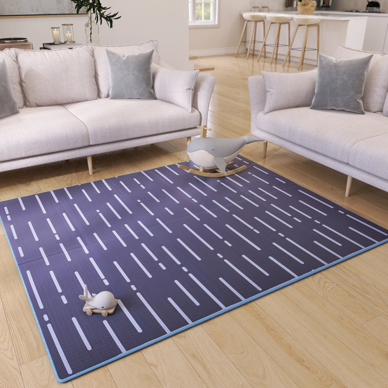 Large Ocean Blue Foam Reversible Baby Playmat