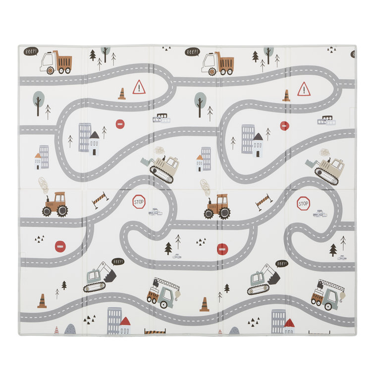Evolur CozyCush Large White Foam Reversible Baby Playmat