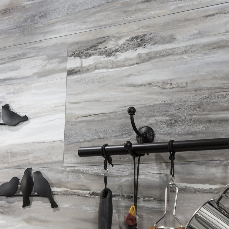 Palisade Louvre Granite Vinyl Tile Shower Kit with Trims