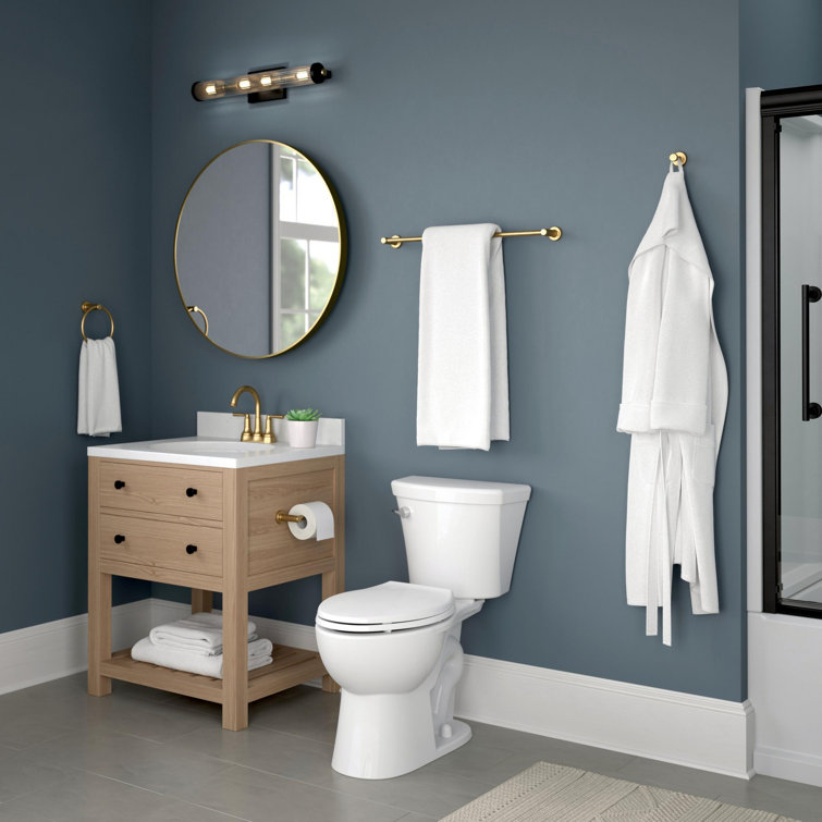 Satin Gold Adjustable Wall Mounted Double Towel Bar