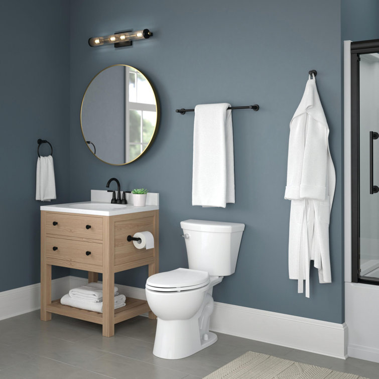 Matte Black Adjustable Wall Mounted Double Towel Bar