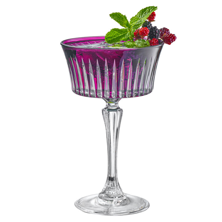 Amethyst Crystal Stemmed Champagne Coupe Glasses Set of 6