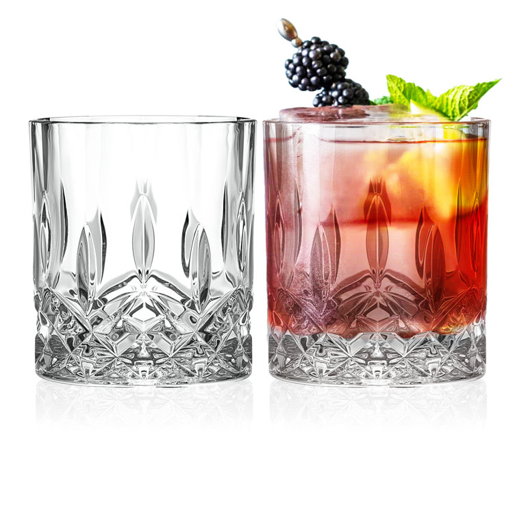 Crystal Double Old Fashioned Whiskey Glasses Set of 2