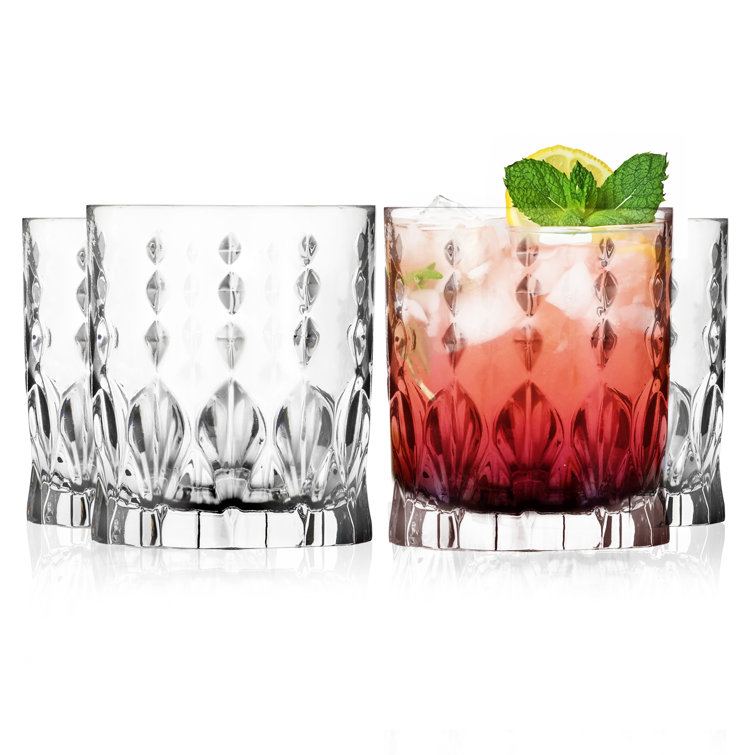 Crystal Double Old Fashioned Rocks Glass Set of 4