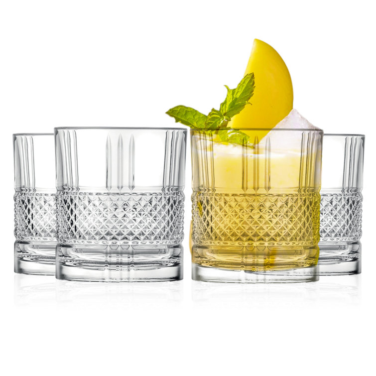 Crystal Double Old Fashioned Rocks Glass Set of 4