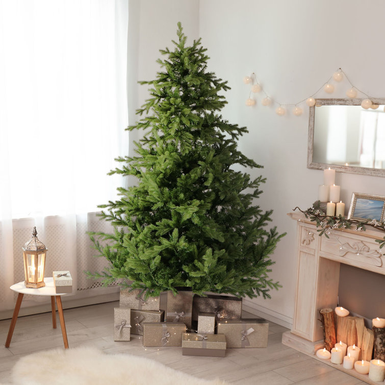 7.5-Foot Green Pine Artificial Christmas Tree with Hinged Branches