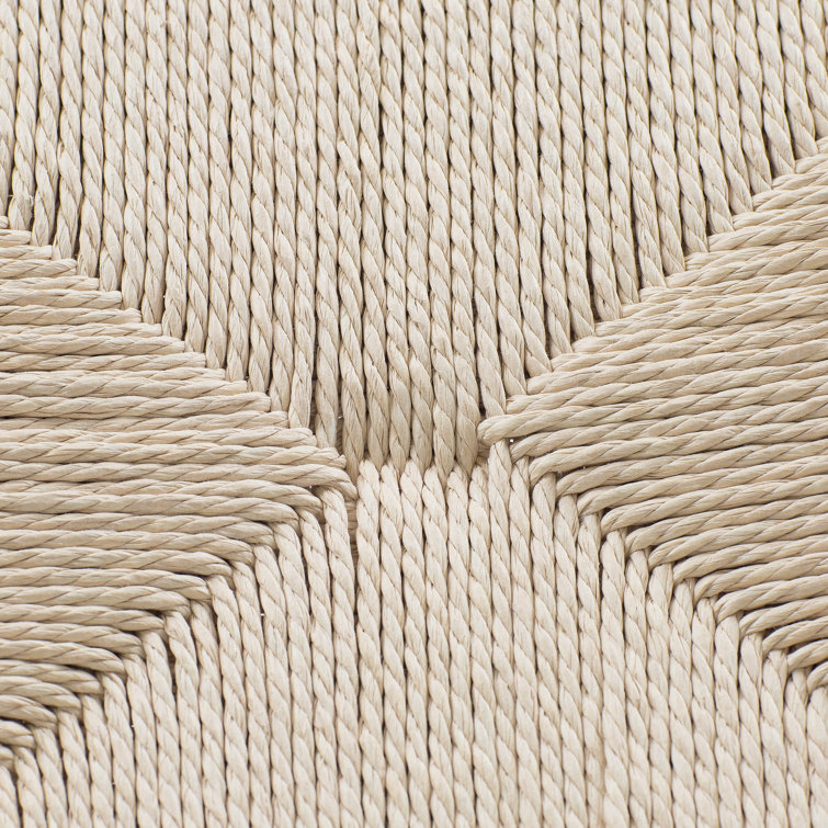Wyn Black and Natural Woven Rope Counter Stool