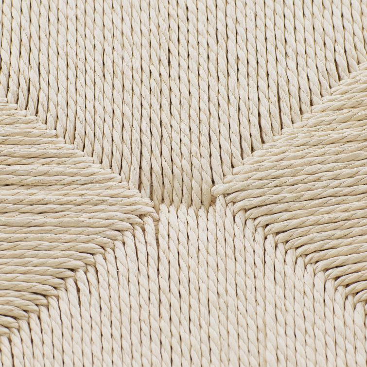Natural Wood Counter Stool with Woven Rope Seat