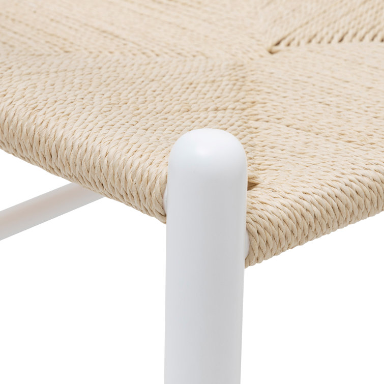 Wyn Solid Wood Weave Mid-Century Modern Dining Chair in White