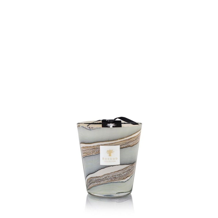 Hand-Blown Glass Gray Scented Candle with Spicy Notes