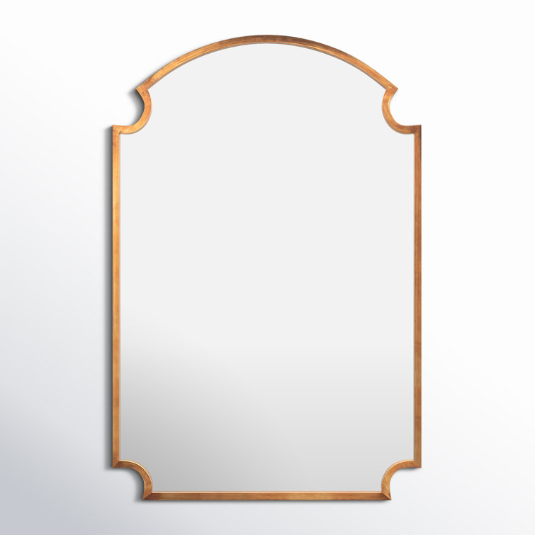 Luxurious Gold Leaf Rectangular Wood Wall Mirror