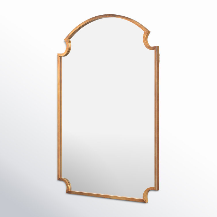 Luxurious Gold Leaf Rectangular Wood Wall Mirror