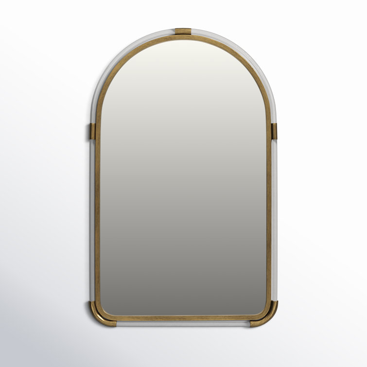 Elegant Arch Gold Metal Framed Wall Accent Mirror