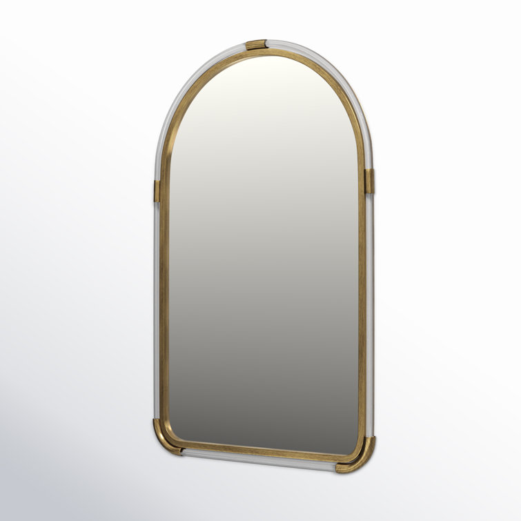 Elegant Arch Gold Metal Framed Wall Accent Mirror