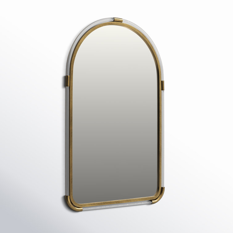 Elegant Arch Gold Metal Framed Wall Accent Mirror