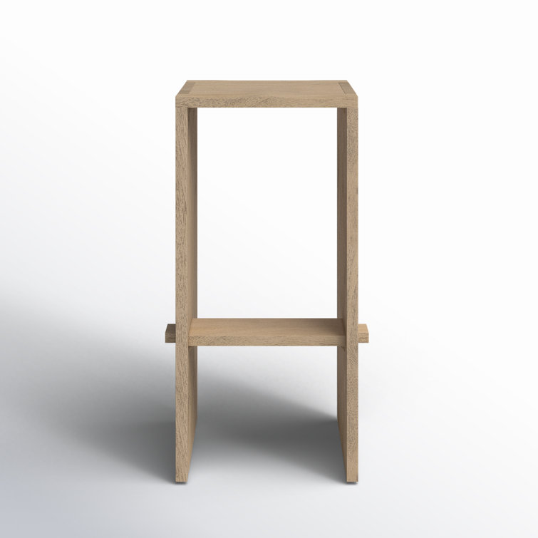 Dalina Light Brown Solid Wood Bar Stool