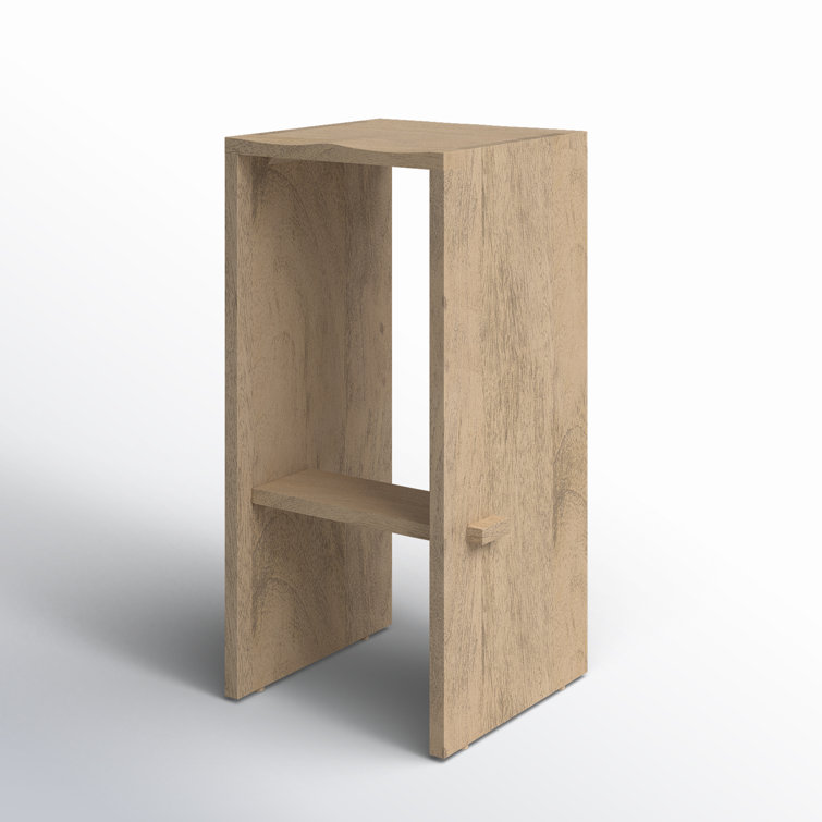 Dalina Light Brown Solid Wood Bar Stool