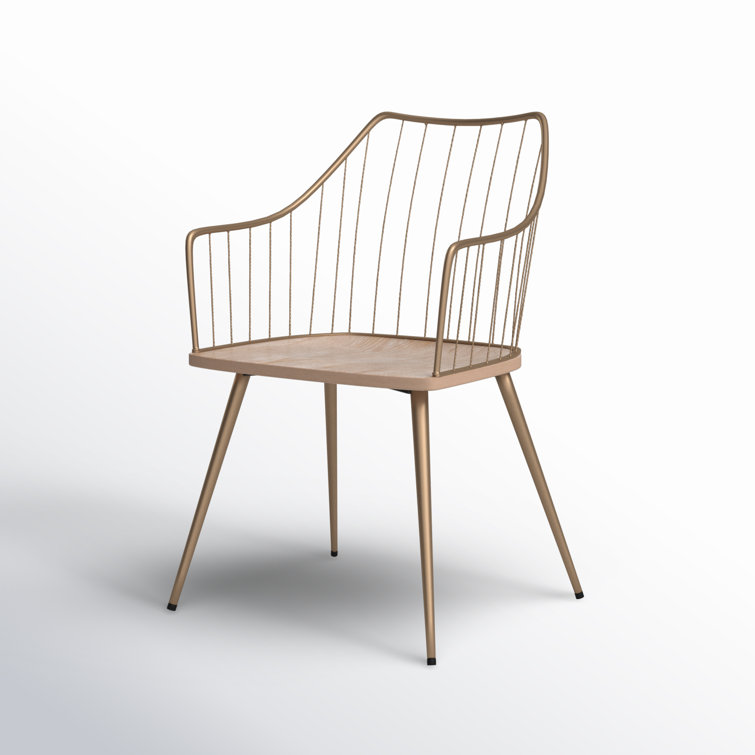 Windsor High Slat Back Arm Chair in Antique Copper and White Wash