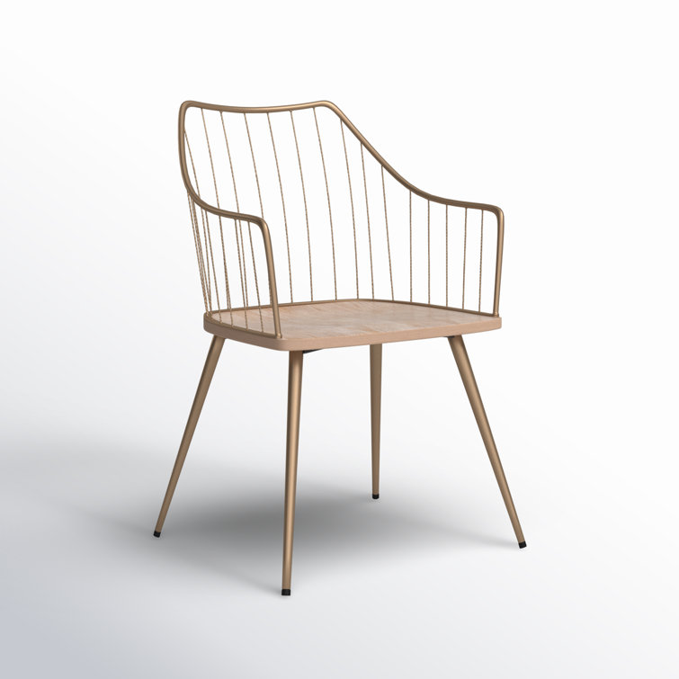 Windsor High Slat Back Arm Chair in Antique Copper and White Wash