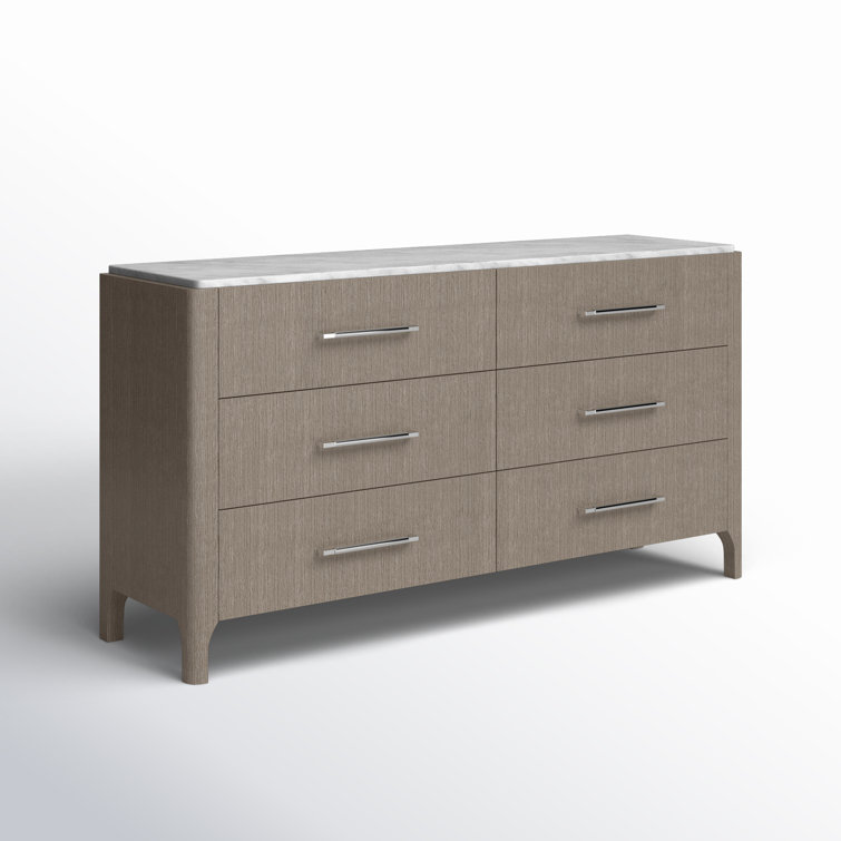 Modern Soren Double Dresser with Dovetail Drawers in White