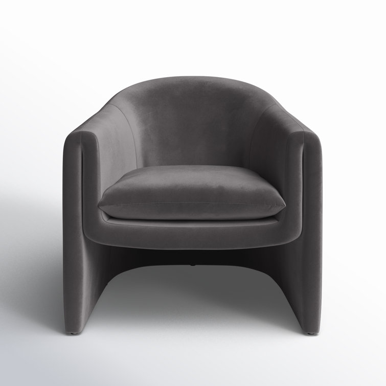 Olivia Dark Grey Velvet Contoured Accent Chair