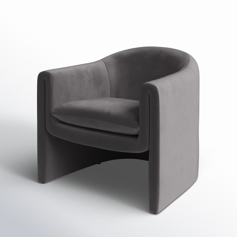 Olivia Dark Grey Velvet Contoured Accent Chair