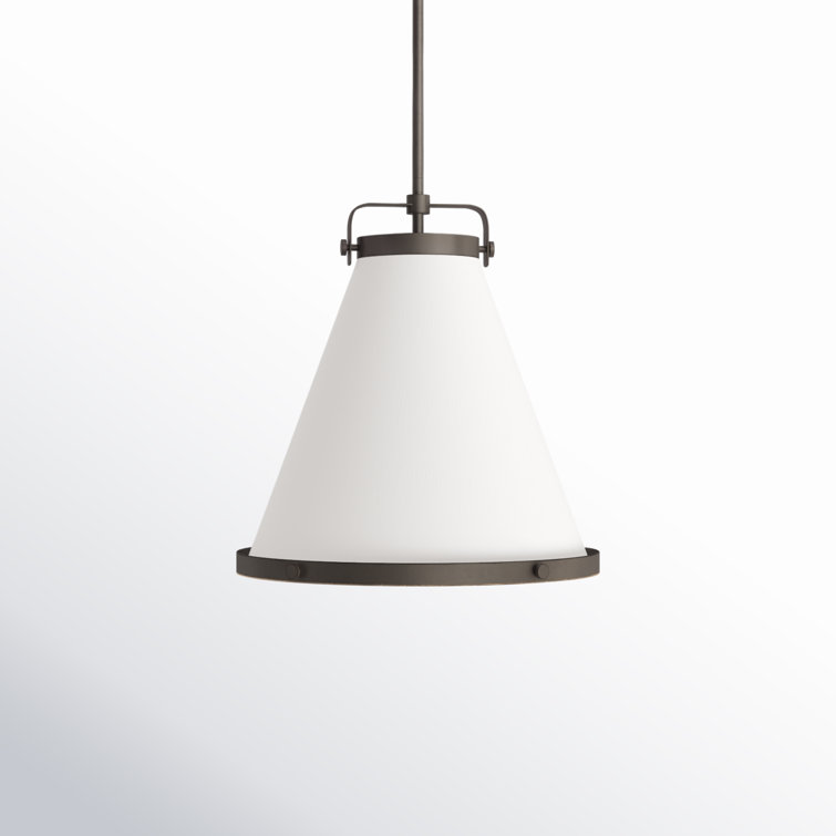 Oil Rubbed Bronze Pendant Light with Off-White Shade