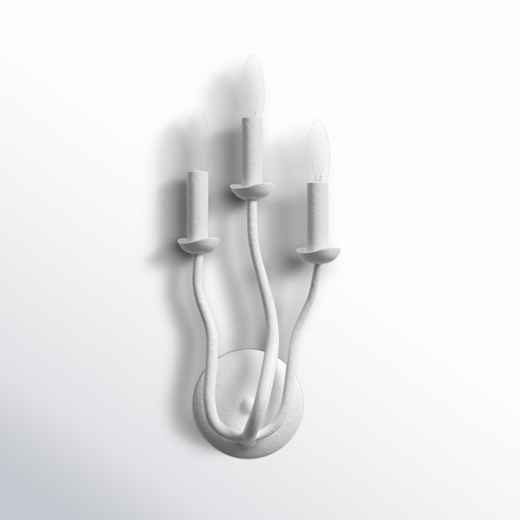 Luminous Trio White Dimmable Wall Sconce with Squiggly Arms