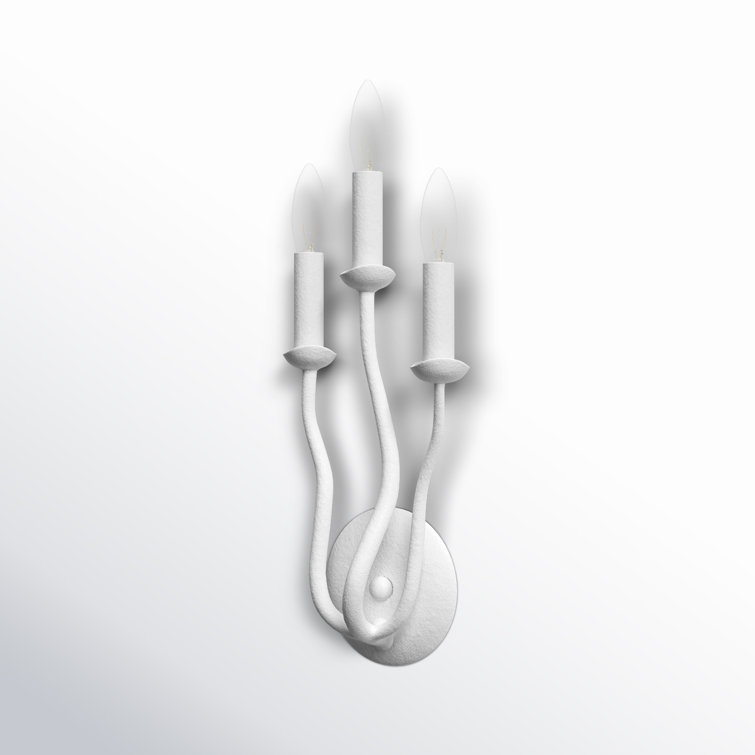 Luminous Trio White Dimmable Wall Sconce with Squiggly Arms