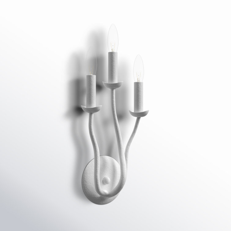 Luminous Trio White Dimmable Wall Sconce with Squiggly Arms