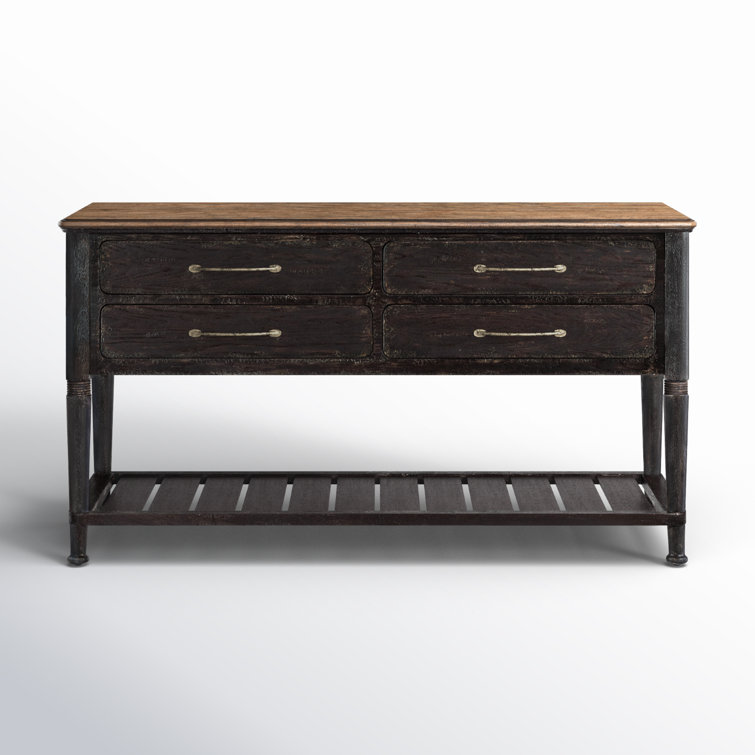 Americana 64'' Black and Brown Oak Server