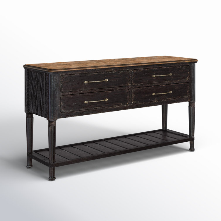 Americana 64'' Black and Brown Oak Server