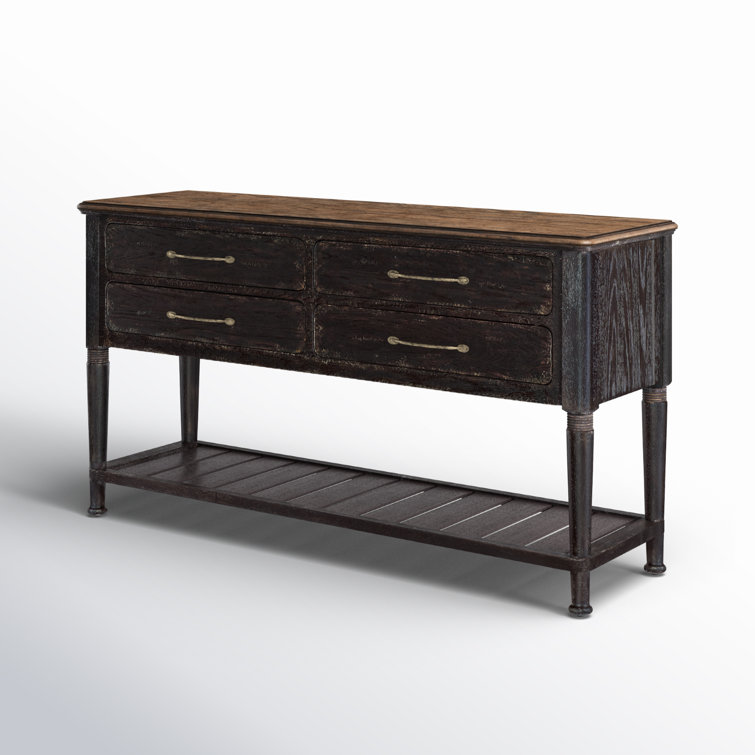 Americana 64'' Black and Brown Oak Server