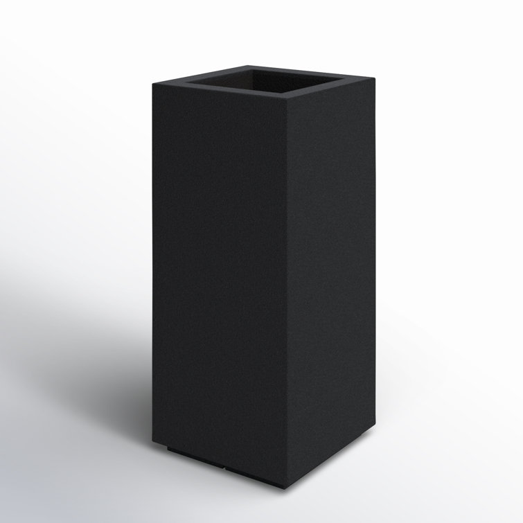 Black Tall Rectangular Weather Resistant Planter
